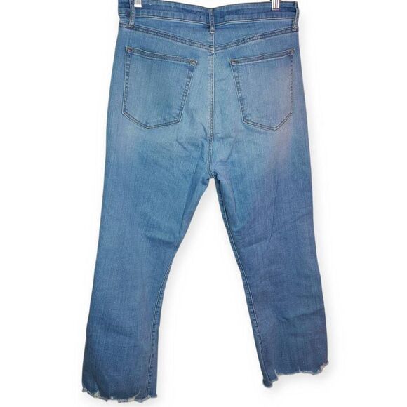 Loft Women's Chewed Hem High Rise Kick Crop Jeans size 12 / 31 - Picture 5 of 9